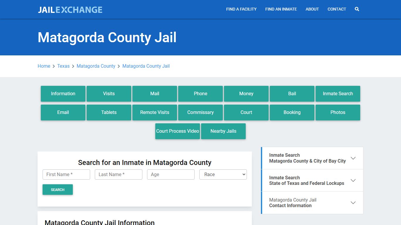 Matagorda County Jail Roster Lookup, TX, Inmate Search