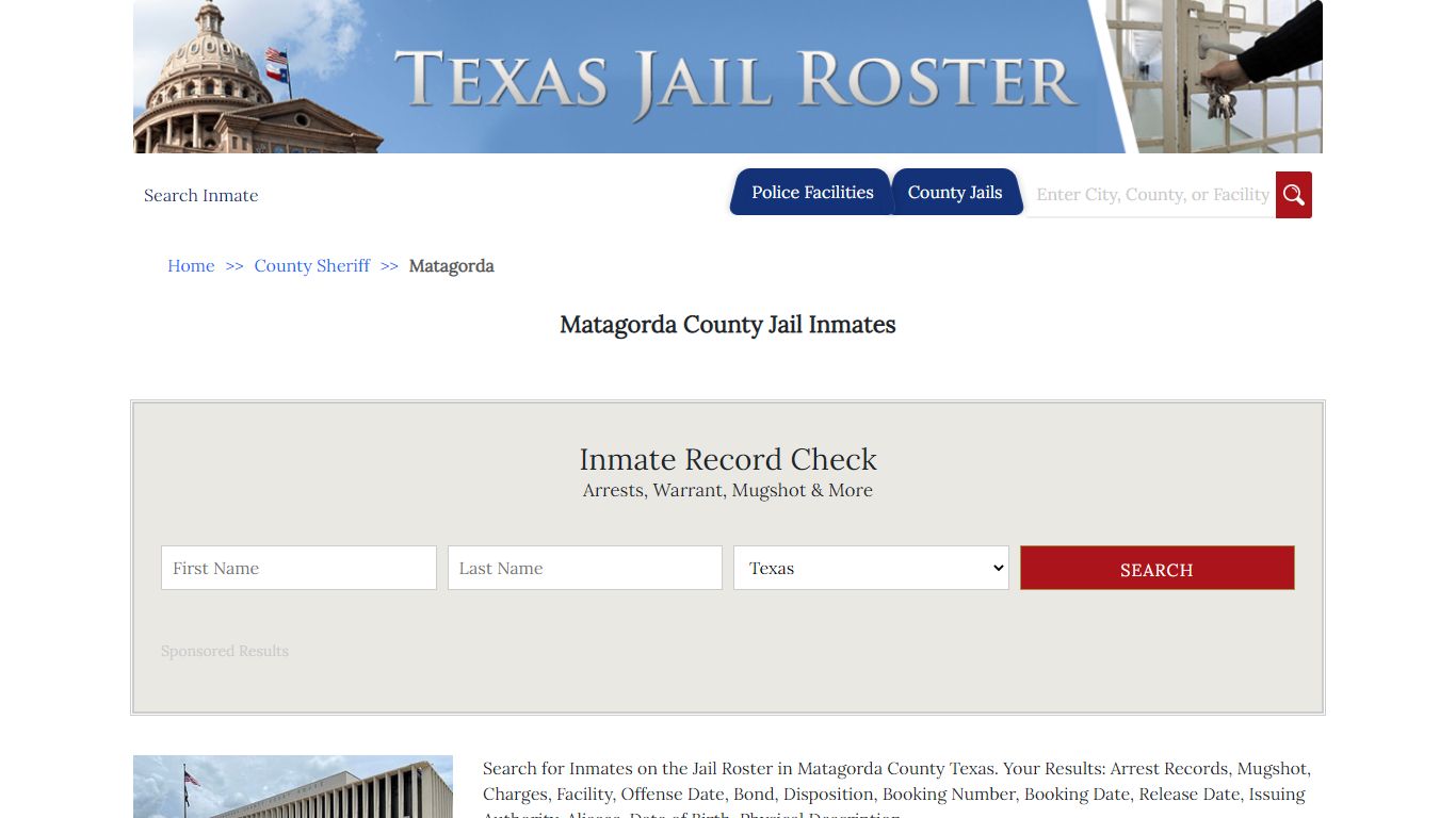 Matagorda County Jail Inmates - Jail Roster Search